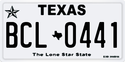 TX license plate BCL0441