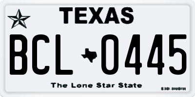TX license plate BCL0445