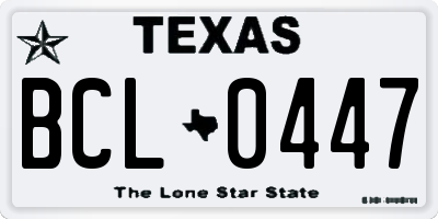 TX license plate BCL0447