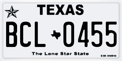 TX license plate BCL0455
