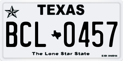 TX license plate BCL0457