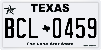 TX license plate BCL0459