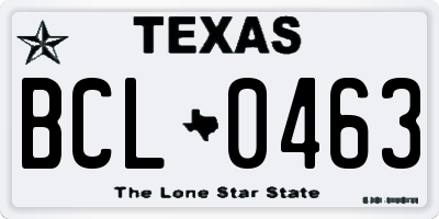 TX license plate BCL0463