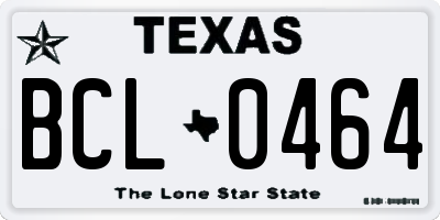 TX license plate BCL0464