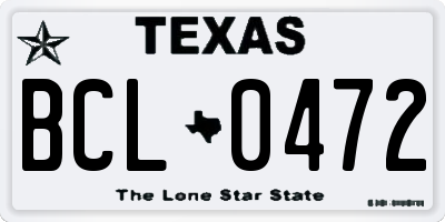 TX license plate BCL0472