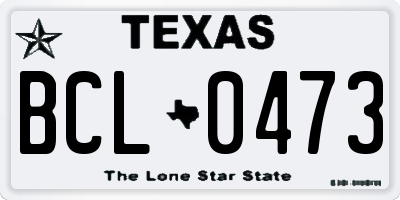 TX license plate BCL0473