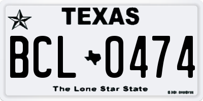 TX license plate BCL0474