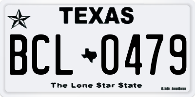 TX license plate BCL0479