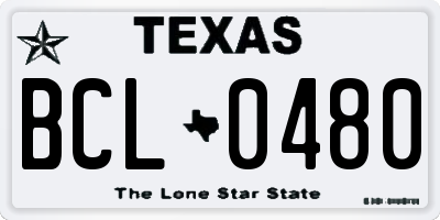 TX license plate BCL0480