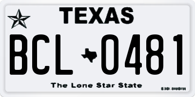 TX license plate BCL0481