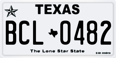 TX license plate BCL0482