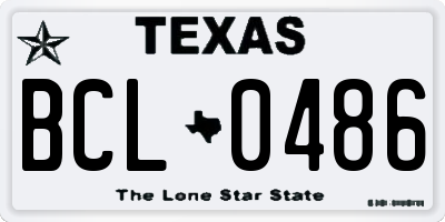 TX license plate BCL0486