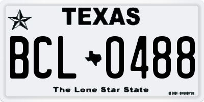TX license plate BCL0488