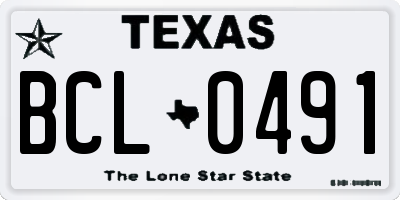 TX license plate BCL0491