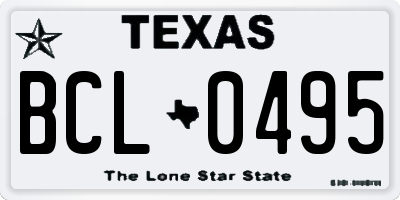 TX license plate BCL0495