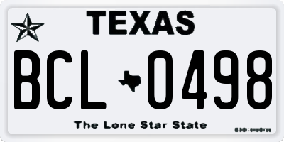 TX license plate BCL0498