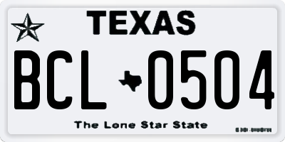 TX license plate BCL0504