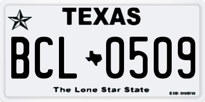 TX license plate BCL0509