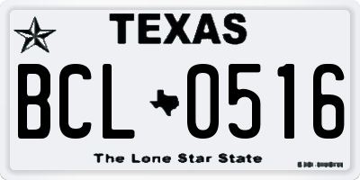 TX license plate BCL0516