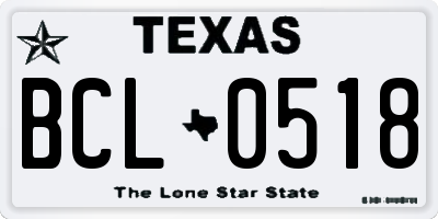 TX license plate BCL0518