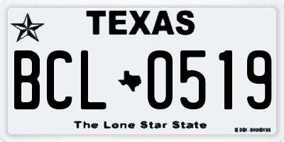 TX license plate BCL0519