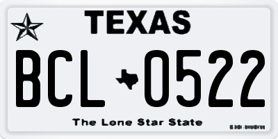 TX license plate BCL0522