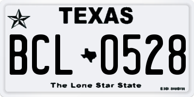 TX license plate BCL0528