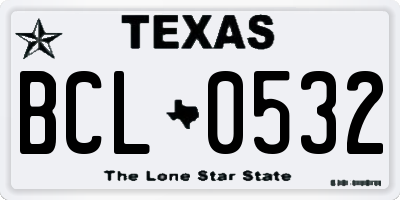 TX license plate BCL0532