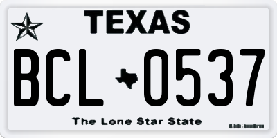 TX license plate BCL0537