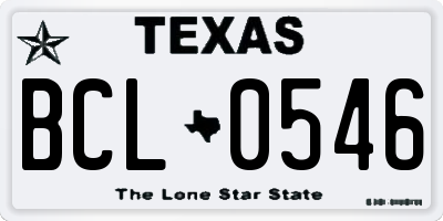 TX license plate BCL0546