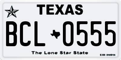 TX license plate BCL0555