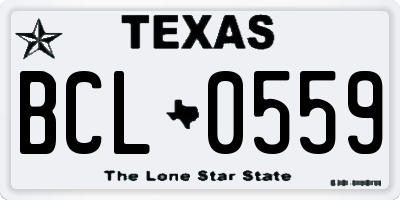 TX license plate BCL0559