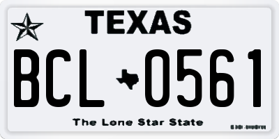 TX license plate BCL0561
