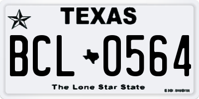 TX license plate BCL0564