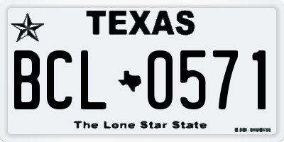 TX license plate BCL0571