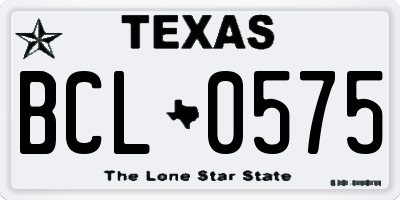 TX license plate BCL0575