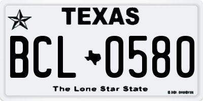TX license plate BCL0580