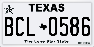 TX license plate BCL0586