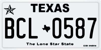 TX license plate BCL0587