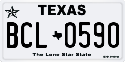 TX license plate BCL0590