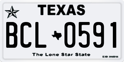 TX license plate BCL0591