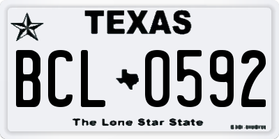TX license plate BCL0592