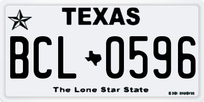 TX license plate BCL0596
