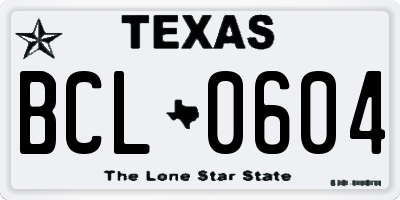 TX license plate BCL0604
