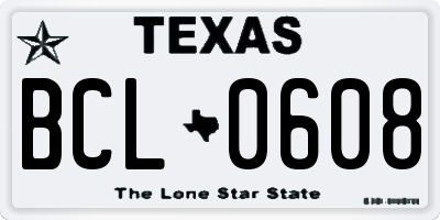 TX license plate BCL0608