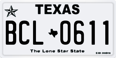 TX license plate BCL0611