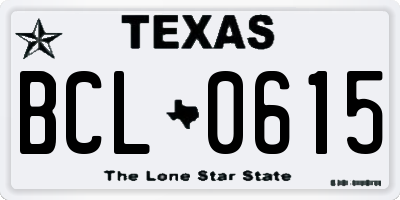 TX license plate BCL0615