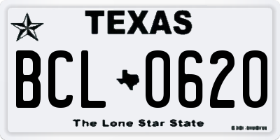 TX license plate BCL0620