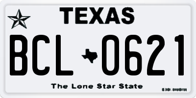TX license plate BCL0621