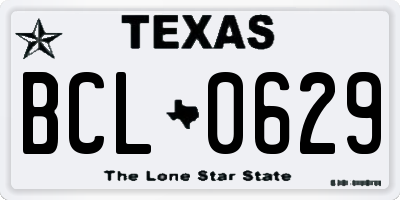 TX license plate BCL0629